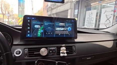 BMW 3시리즈 안드로이드 올인원, 타공 설치 전후 비교