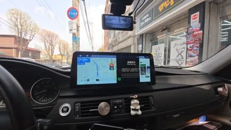 BMW 3시리즈 안드로이드 올인원, 타공 설치 전후 비교