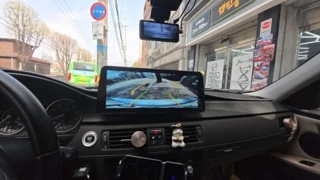 BMW 3시리즈 안드로이드 올인원, 타공 설치 전후 비교