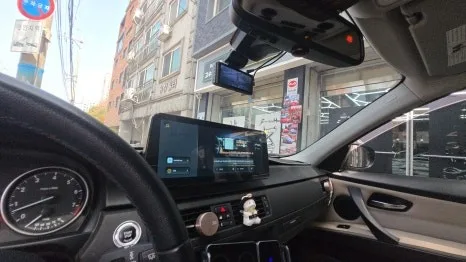 BMW 3시리즈 안드로이드 올인원, 타공 설치 전후 비교