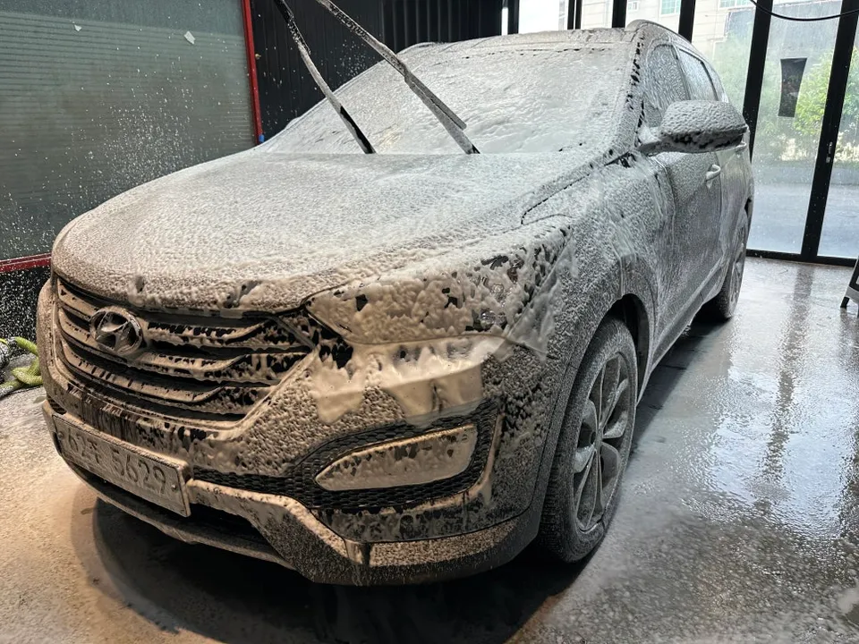 Hyundai Santa Fe DMのガラスコーティング事例 施工写真 1-3