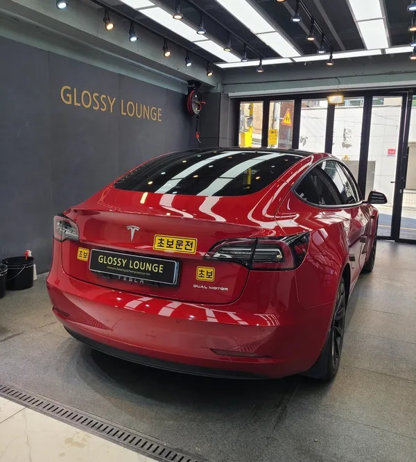 Tesla Model 3のガラスコーティング事例｜韓国での施工例 写真