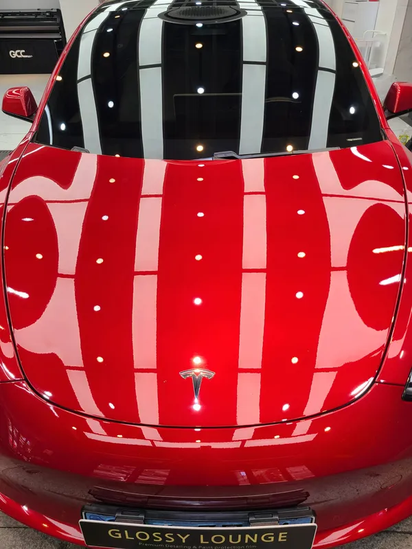 Tesla Model 3のガラスコーティング事例｜韓国での施工例 施工写真 3-2