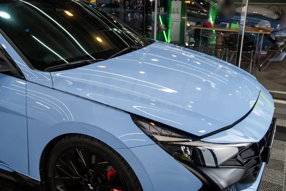 Hyundai Elantra Nのカーラッピング事例|費用目安・仕上がり 施工写真 1-1