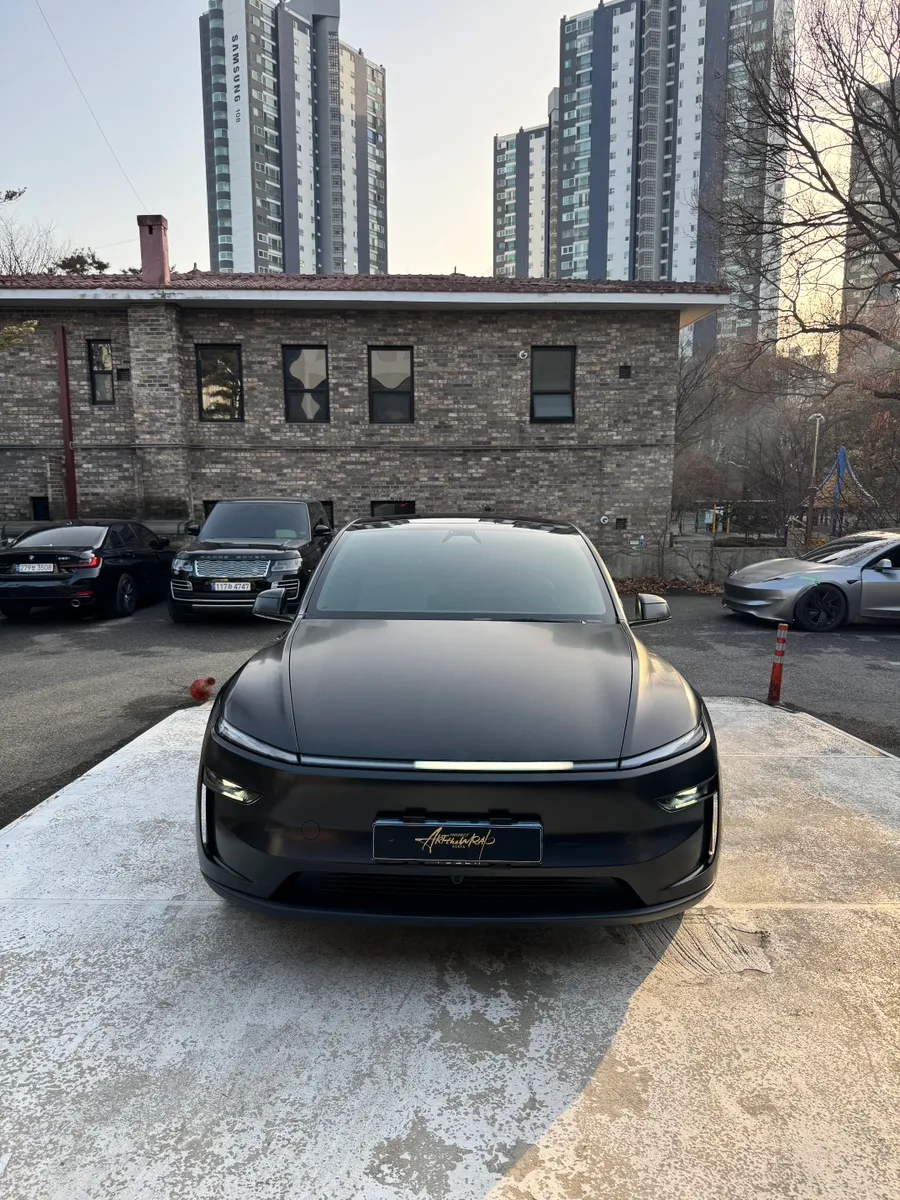 Tesla Juniperのカーラッピング事例｜サテンブラックの高級感 施工写真 2-2