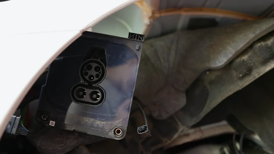 Mercedes-Benz EQE body repair - Mercedes-Benz EQE Fuel Door Repair & Painting Review photo 6