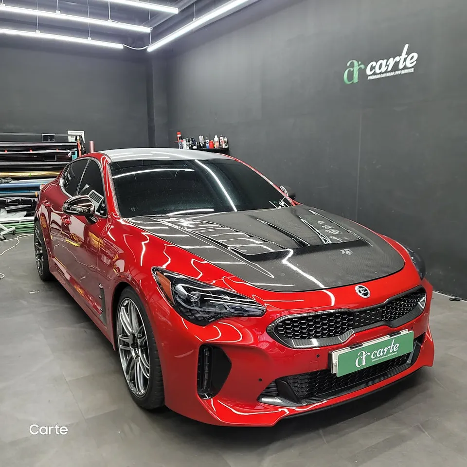 Kia Stinger vinyl wrap installation result