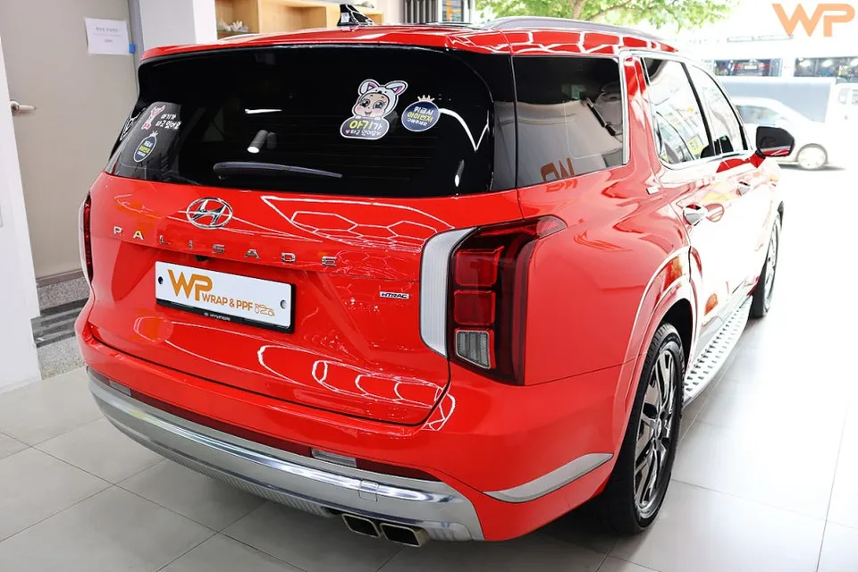 Hyundai Palisade PPF施工事例|フェラーリレッドへの変身 施工写真 1-3