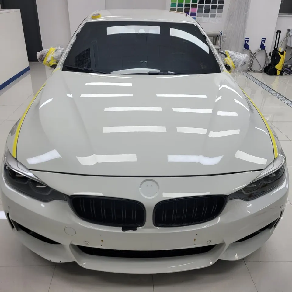 BMW 4シリーズ カブリオレのカーラッピング事例｜サテンブラック 施工写真 2-2