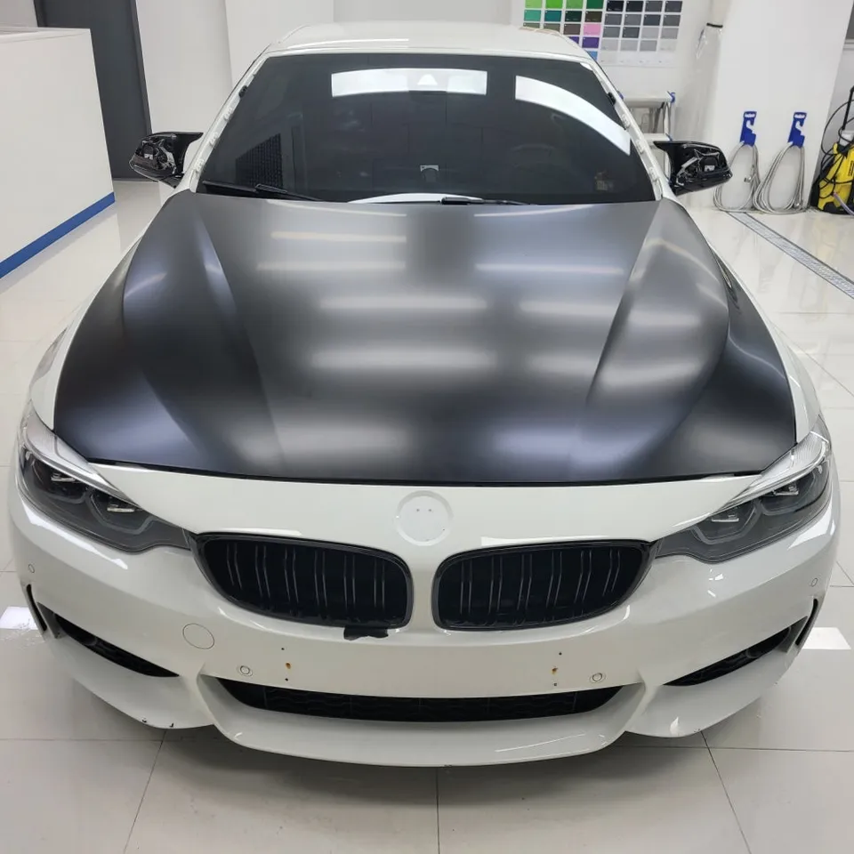 BMW 4シリーズ カブリオレのカーラッピング事例｜サテンブラック 施工写真 3-2