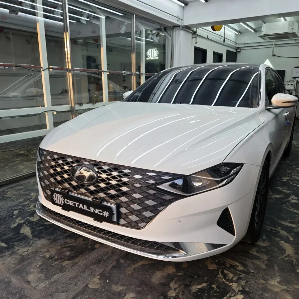 Hyundai Grandeur IGのガラスコーティング事例|新車のような輝きへ 施工写真 3-1