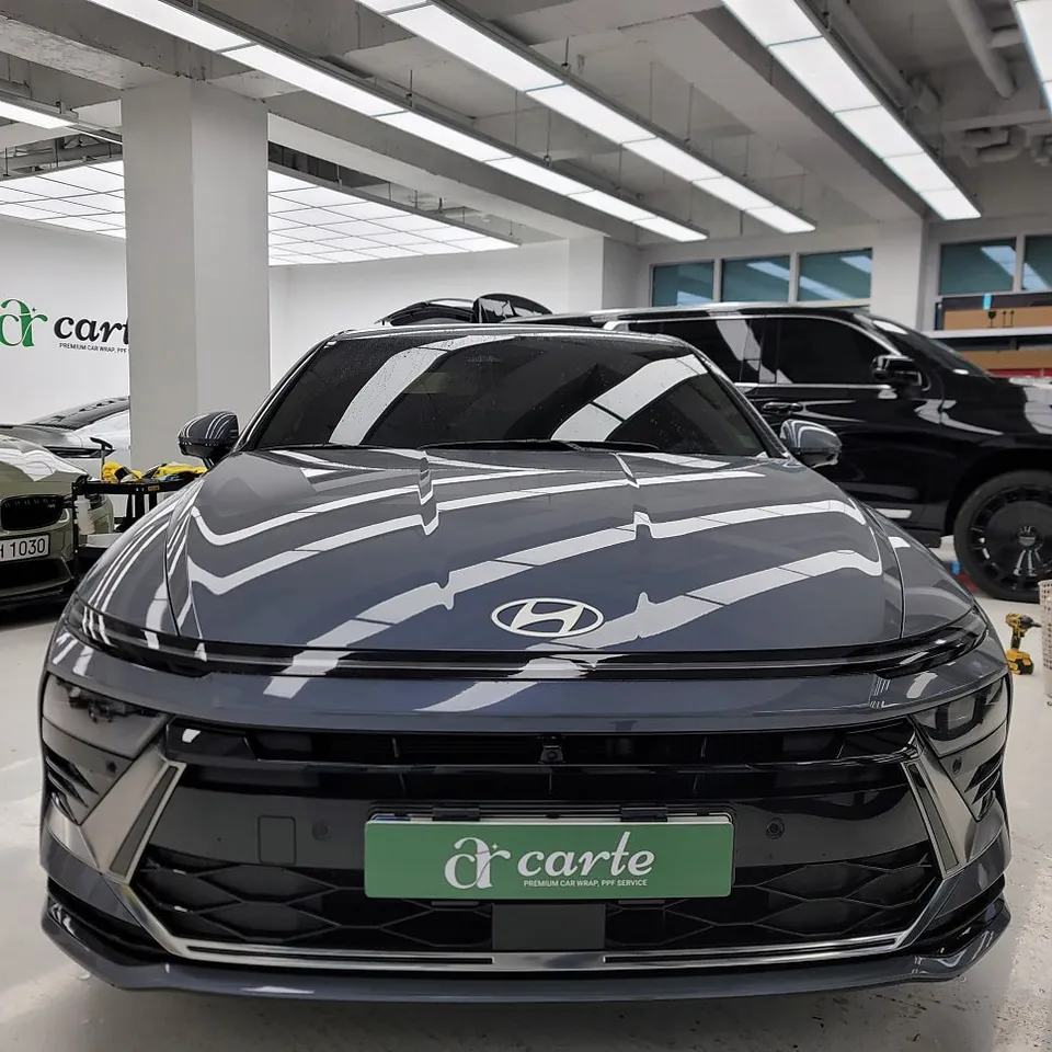 Hyundai Sonata DN8のカーラッピング事例|クローム除去 施工写真 2-1