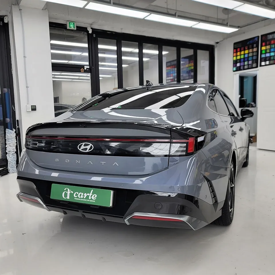 Hyundai Sonata DN8のカーラッピング事例|クローム除去 施工写真 3-1
