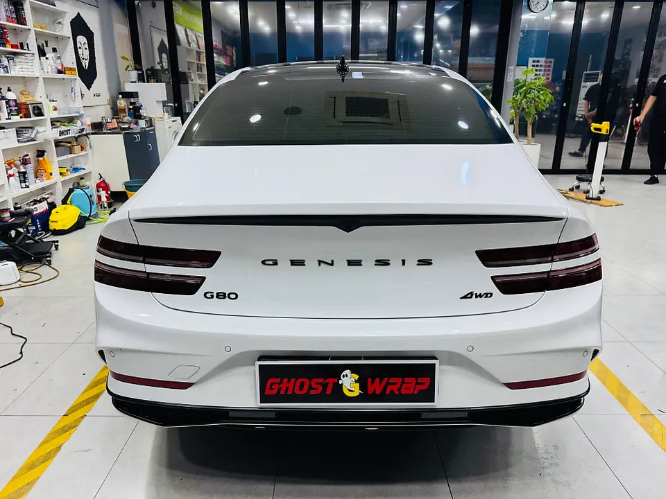 Genesis G80 vinyl wrap - Genesis G80 Wheel Wrap Review: Black Edition Style photo 3