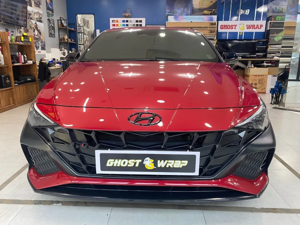 Hyundai Elantra Nのカーラッピング事例|費用目安・仕上がり 施工写真 1-2