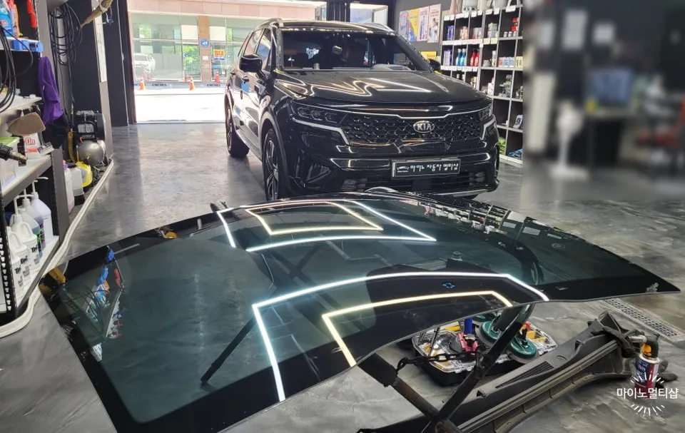 Kia Sorento MQ4のカーフィルム施工事例|費用目安と仕上がり 施工写真 3-2