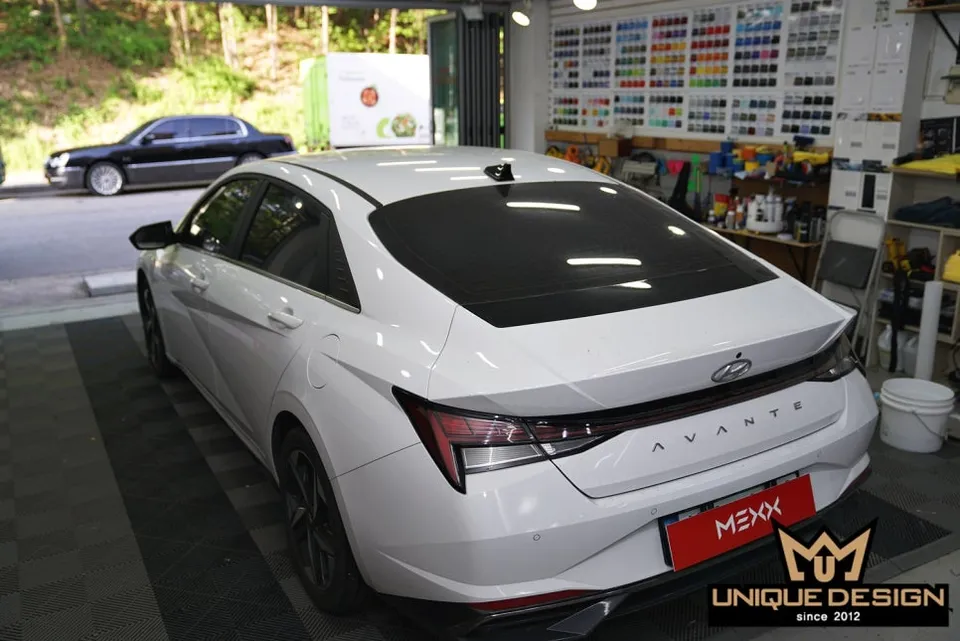 Hyundai Elantra CN7のガラスコーティング事例 施工写真 4-1