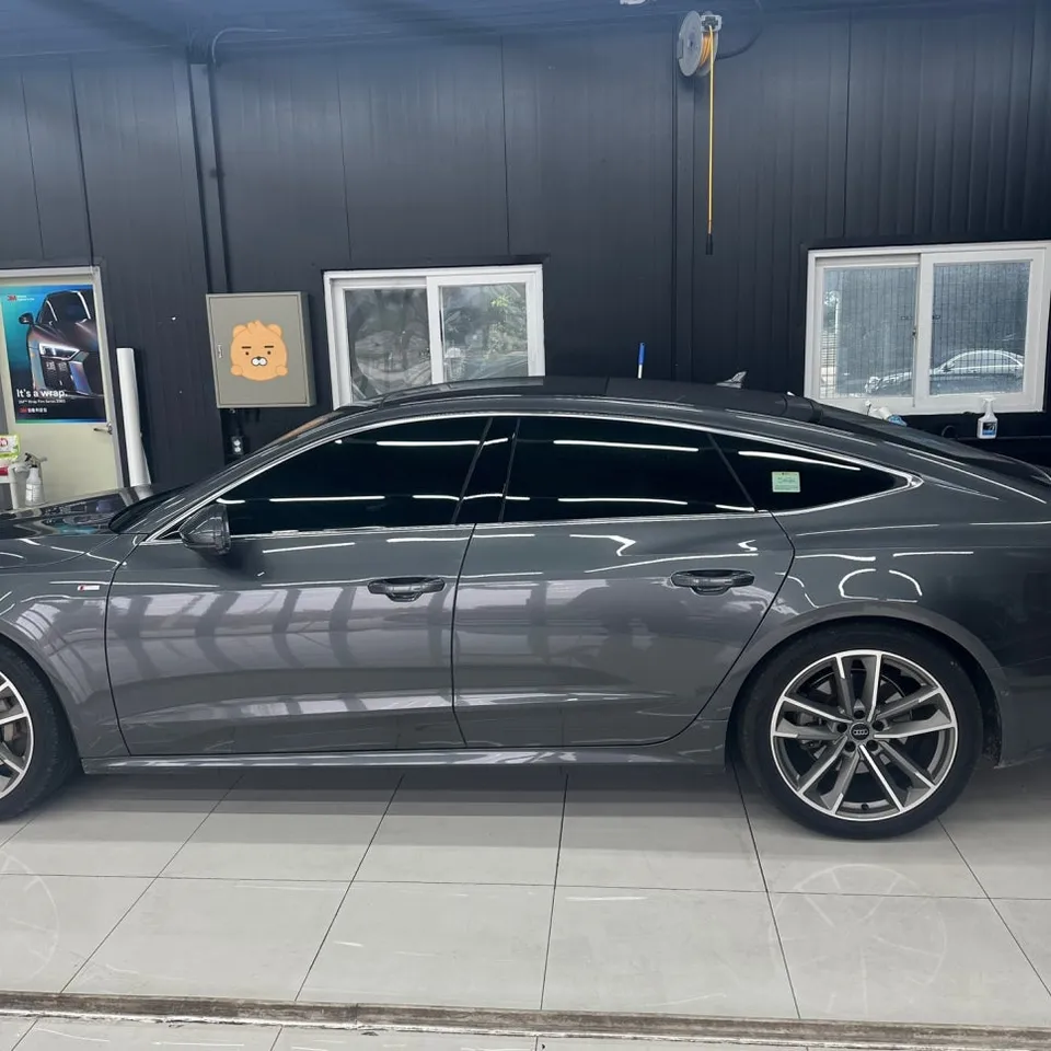 Audi A7 サテンブラックラッピング事例|費用目安・仕上がり 施工写真 4-1