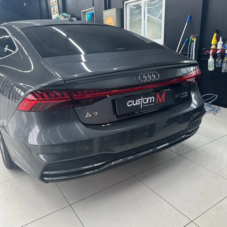 Audi A7 サテンブラックラッピング事例|費用目安・仕上がり 施工写真 5-1