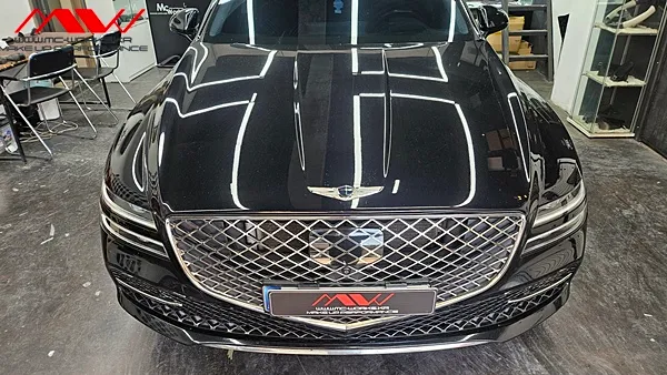 Genesis G80 vinyl wrap installation result