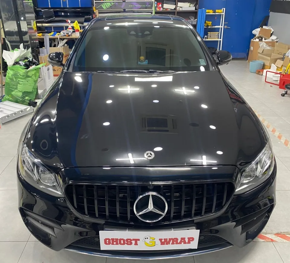 Mercedes-Benz E-Class W213 vinyl wrap installation result