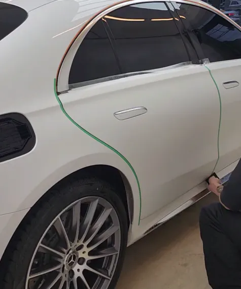 Mercedes-Benz S-Class W223の無光PPF施工事例 施工写真 4-1
