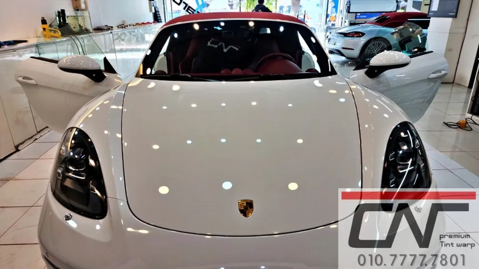 Porsche 718 window tinting - Porsche 718 Window Tinting Review: Blockforty Viva Sky Blue photo 5