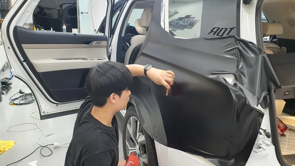 Hyundai Palisade PPF施工事例｜サテンブラックの仕上がり 施工写真 3-3