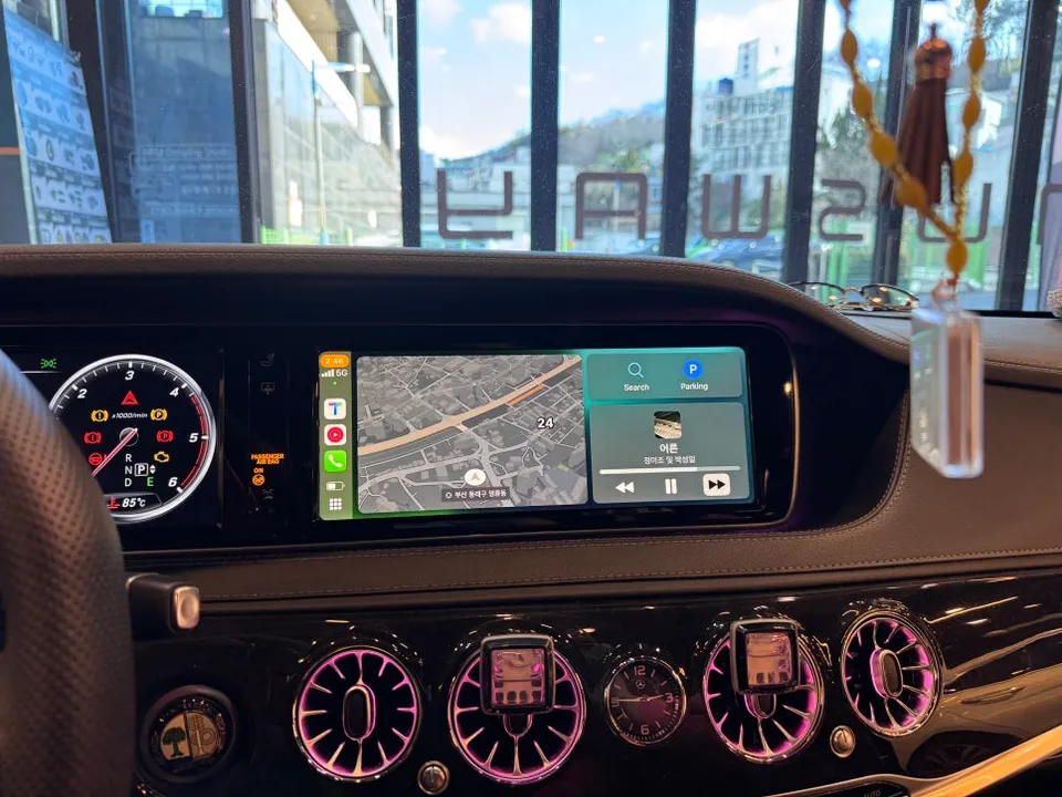 Mercedes-Benz S-Class W222のAndroid Auto・CarPlay取付事例 施工写真 3-1
