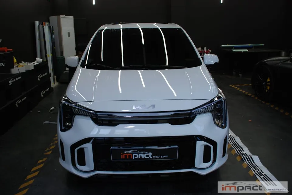 Kia MorningのPPF施工事例｜ブラックPPFでスポーティに 施工写真 1-1