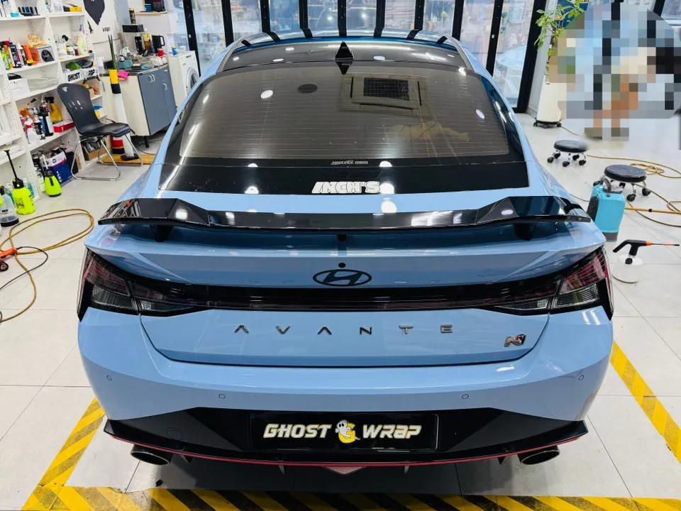 Hyundai Elantra Nのカーラッピング事例|費用目安・仕上がり 施工写真 1-1