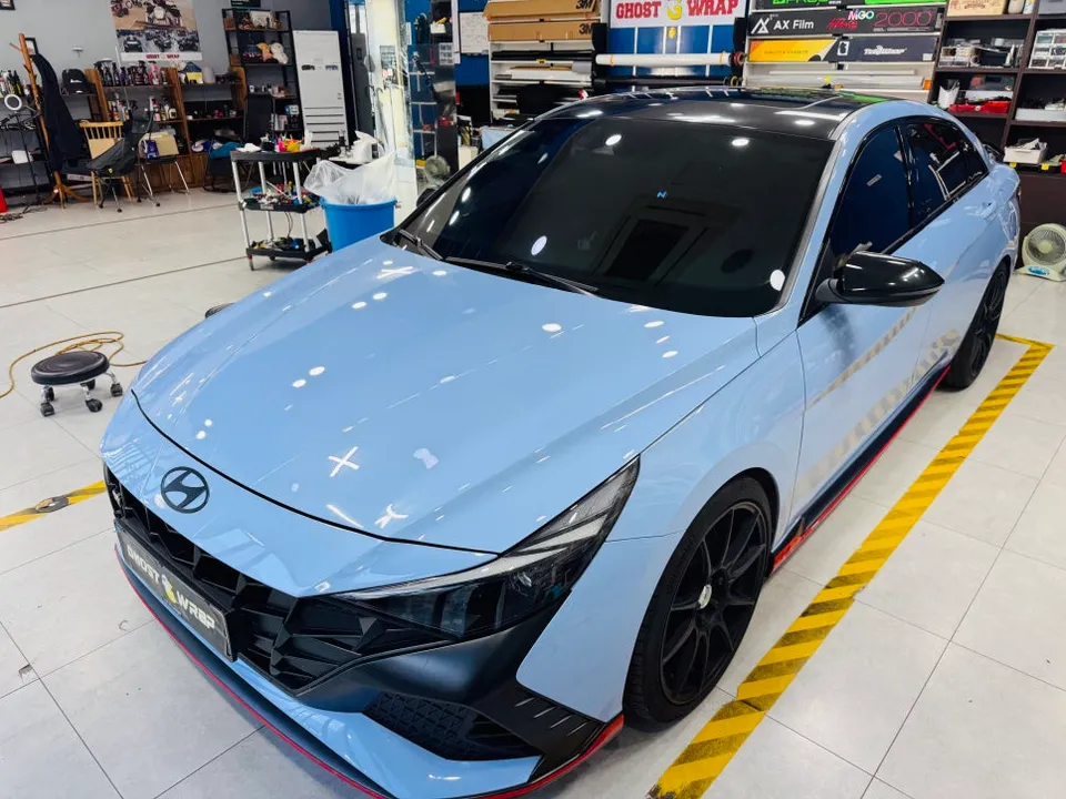 Hyundai Elantra Nのカーラッピング事例|費用目安・仕上がり 施工写真 2-3