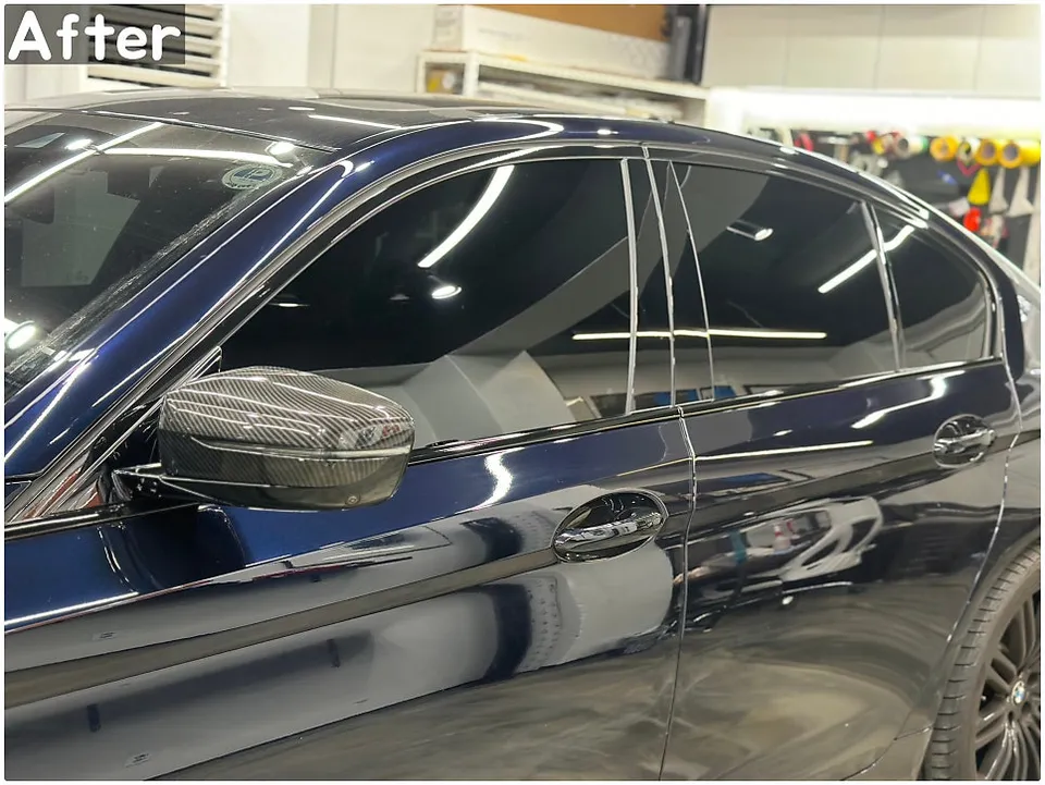 BMW 5 Series G30 vinyl wrap - BMW 5 Series G30 Vinyl Wrap Review: Chrome Delete for a Sleek Loo photo 3