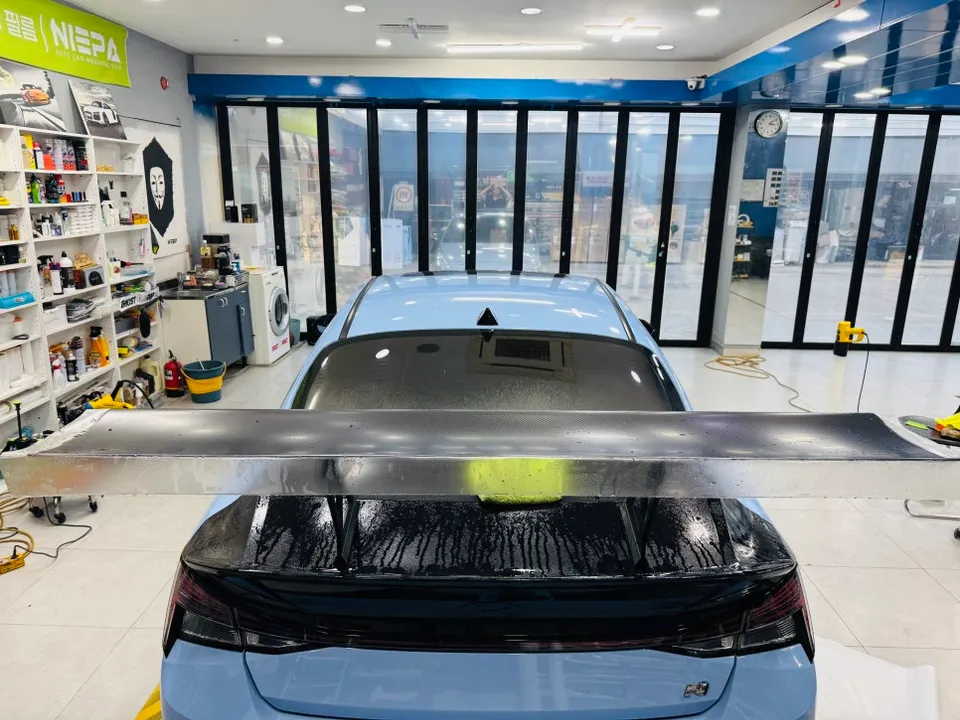 Hyundai Elantra N PPF施工事例｜GTウィング・トランクのカスタム 施工写真 3-1