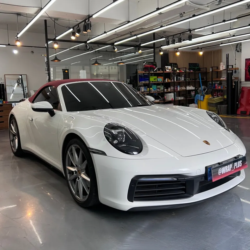 ポルシェ911のカーラッピング事例|リキッドタングステン 施工写真 2-1