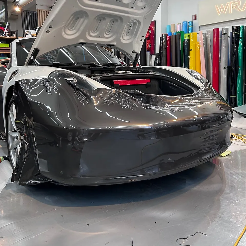 ポルシェ911のカーラッピング事例|リキッドタングステン 施工写真 1-3