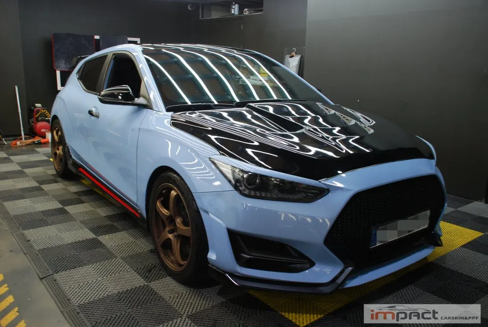 Hyundai Veloster N vinyl wrap - Hyundai Veloster N Vinyl Wrap Review: Satin White & Black photo 3