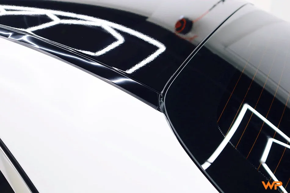 メルセデス・ベンツ Eクラス W213 カーラッピング事例:サテンホワイトへの変更 施工写真 1-2