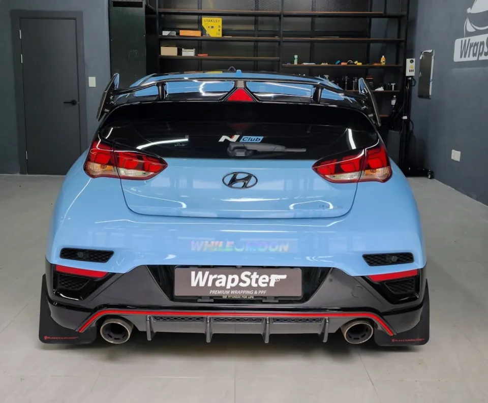 Hyundai Veloster Nのカーラッピング事例|ディープパープル 施工写真 1-2