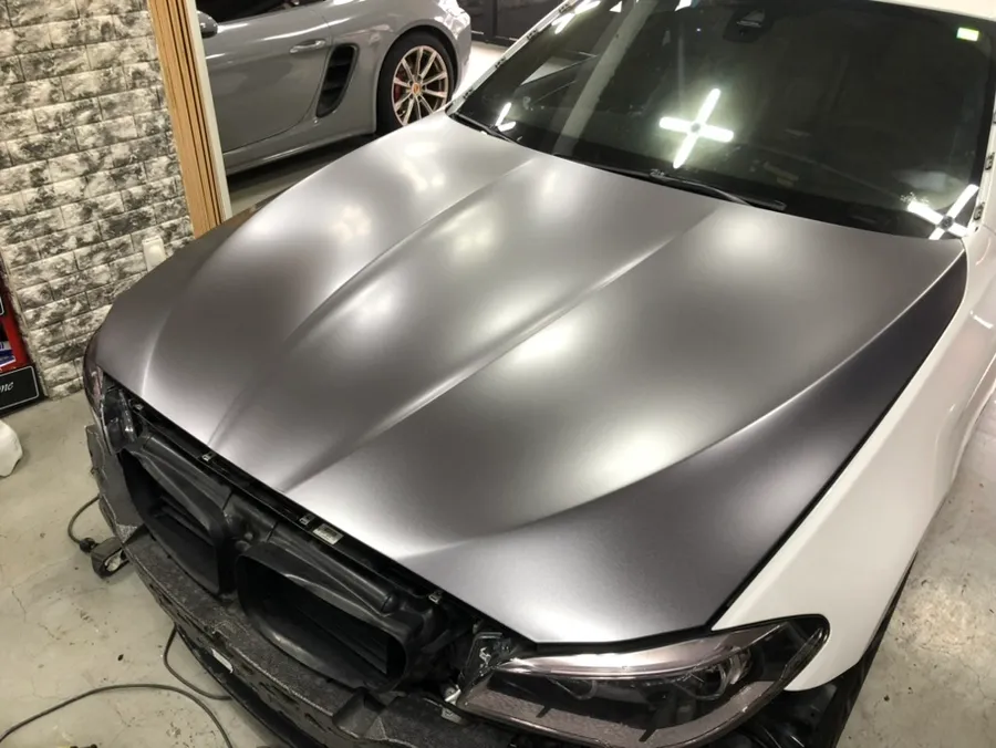 BMW 5 Series vinyl wrap - BMW 5 Series Vinyl Wrap Review: Satin Dark Grey Color Change photo 4