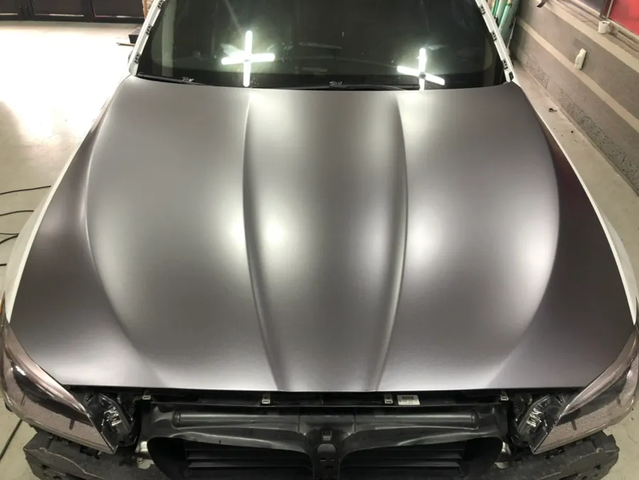 BMW 5 Series vinyl wrap - BMW 5 Series Vinyl Wrap Review: Satin Dark Grey Color Change photo 5