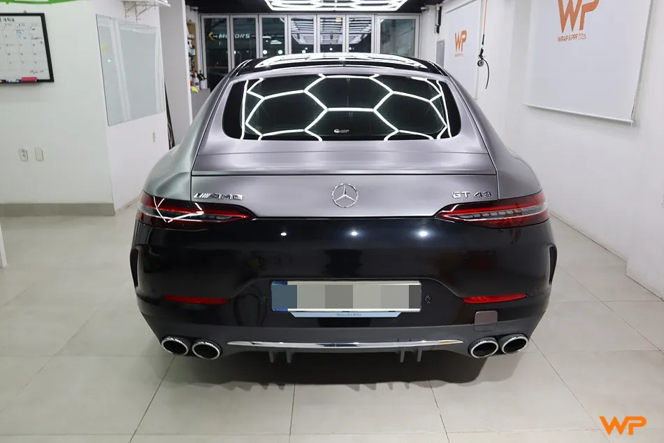 Mercedes-Benz AMG GT 43 vinyl wrap - Mercedes-Benz AMG GT 43 Satin Dark Grey Vinyl Wrap Review photo 2