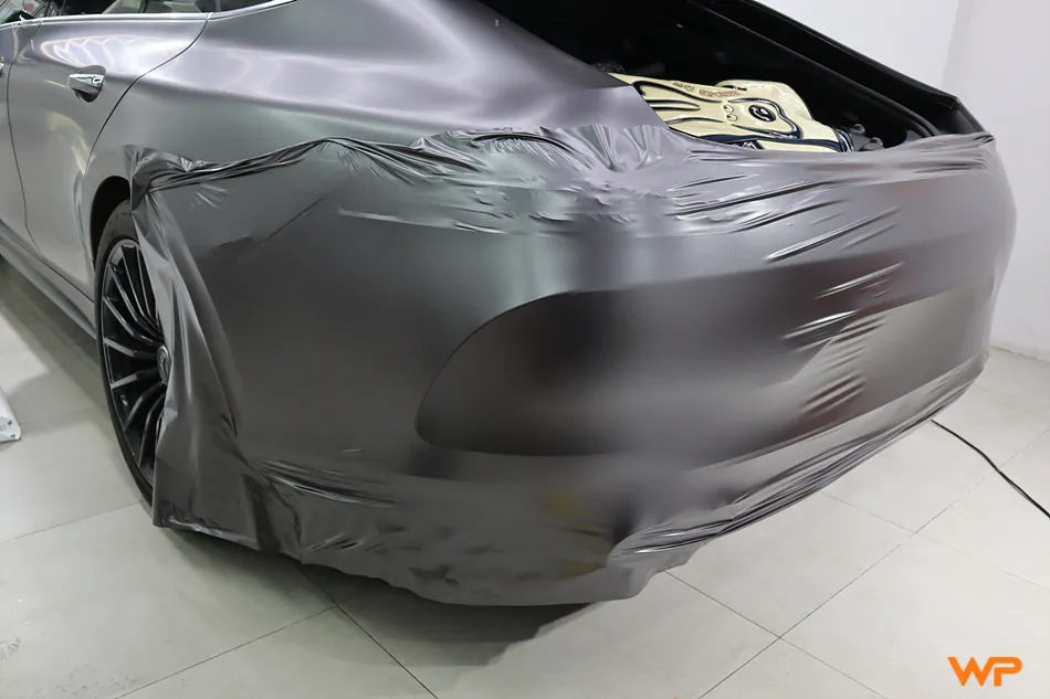 Mercedes-Benz AMG GT 43 vinyl wrap - Mercedes-Benz AMG GT 43 Satin Dark Grey Vinyl Wrap Review photo 6
