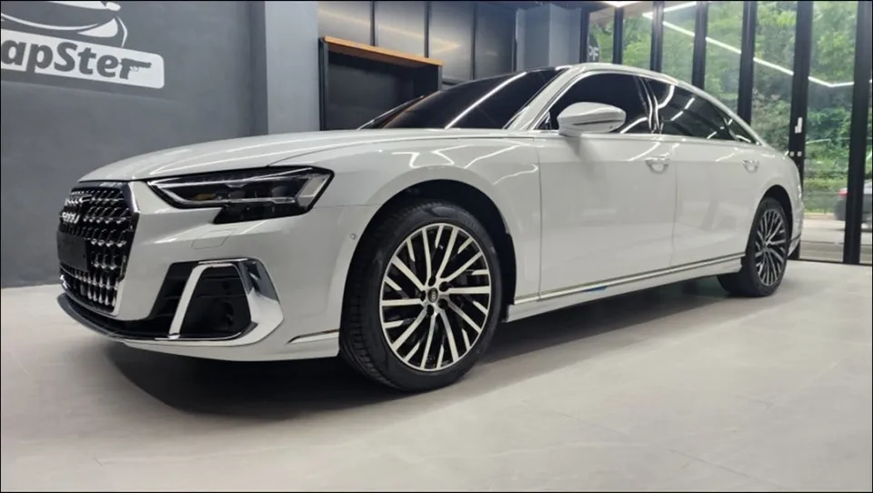 Audi A8L vinyl wrap - Audi A8L Glossy Black Vinyl Wrap Review — Complete Transformation photo 3