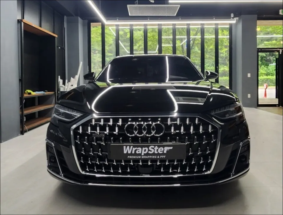 Audi A8L vinyl wrap - Audi A8L Glossy Black Vinyl Wrap Review — Complete Transformation photo 6