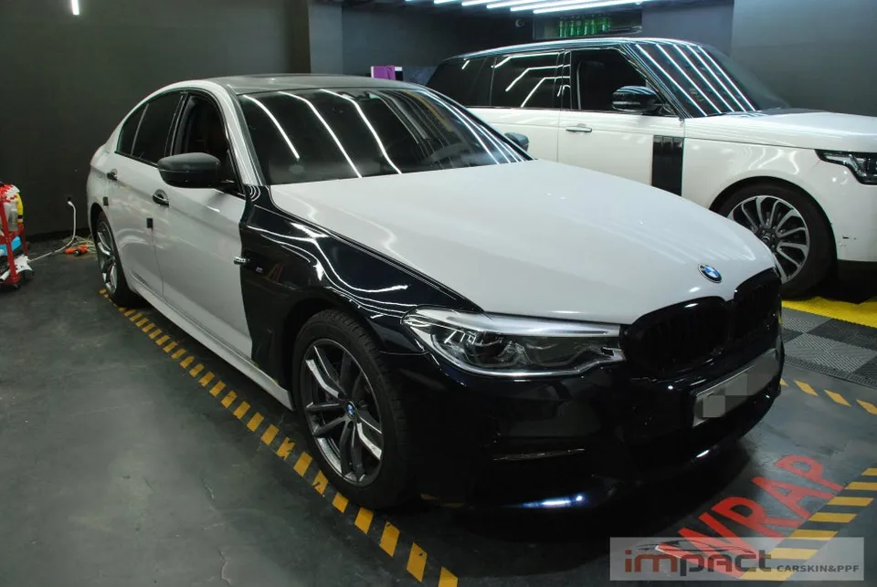BMW 5 Seriesのカーラッピング事例|3M 2080 スカイグレー 施工写真 1-1