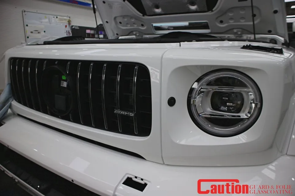 Mercedes-Benz G-Wagon PPF施工事例|クローム除去とフロント保護 施工写真 3-2