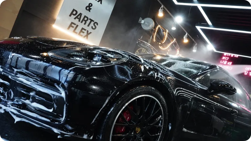 ポルシェ パナメーラ PPF施工事例|グロスグレー 施工写真 1-2