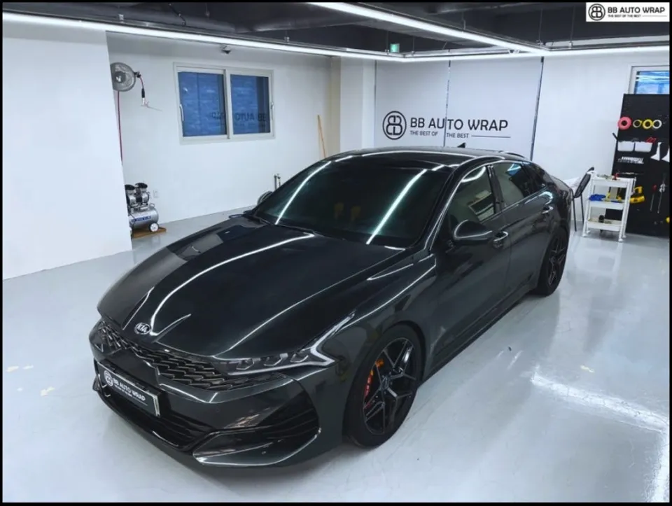 Kia K5 DL3 vinyl wrap - Kia K5 DL3 Vinyl Wrap Review — Satin Black Color Change photo 3