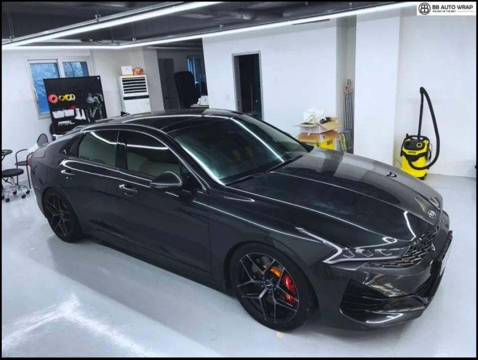 Kia K5 DL3 vinyl wrap - Kia K5 DL3 Vinyl Wrap Review — Satin Black Color Change photo 6